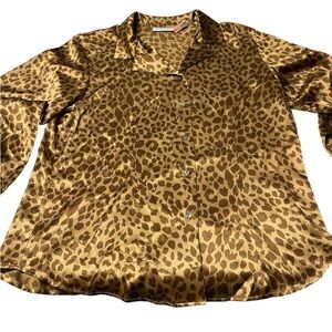 Valerie Stevens Animal Print Silk Blouse